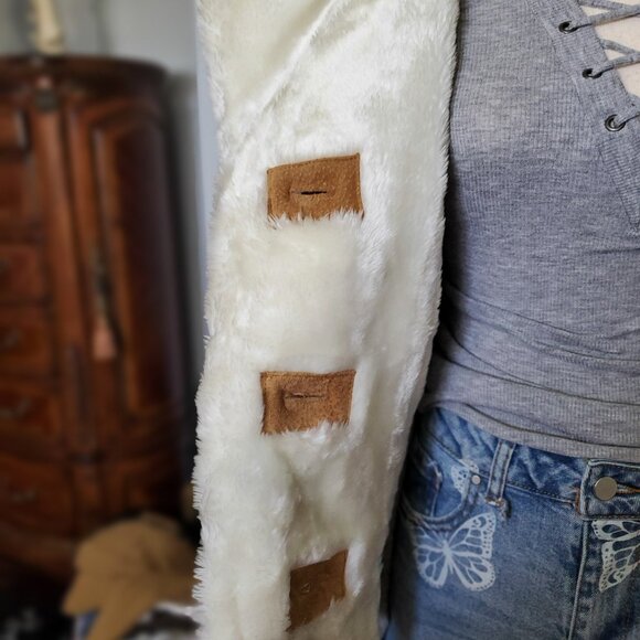 STEVE MADDEN Genuine Suede Leather Winter Coat Camel Color - Picture 9 of 16